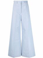 Stella McCartney pantalon ample à taille haute - Bleu