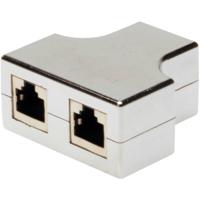 Digitus RJ45 Netwerk Adapter CAT 5, CAT 5e [2x RJ45-stekker - 1x RJ45-stekker] Grijs - thumbnail