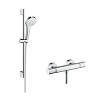 Hansgrohe Croma Select E doucheset met thermostaatkraan, 3 standen handdouche en 65cm glijstang chroom - thumbnail