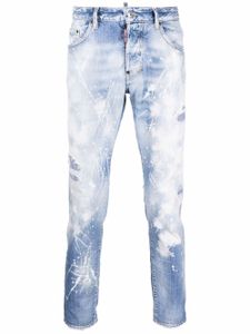 DSQUARED2 jean skinny à effet taches de peinture - Bleu