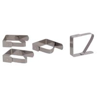 Tafelkleed klem - 16x - RVS - 5 x 4 cm - tafelzeil klemmen