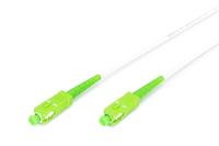 DIGITUS Glasvezelkabel OS2-1 m - SC/APC naar SC/APC - Gepantserd - Simplex FO kabel - SM Singlemode glasvezel LAN-kabel - Vezeltype: 9/125 µ - Wit