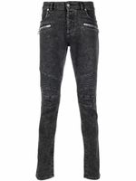 Balmain jean slim à détails nervurés - Noir - thumbnail