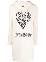 Love Moschino robe à logo imprimé - Tons neutres - thumbnail