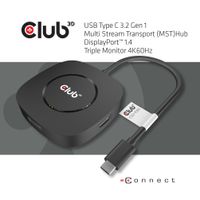 CLUB3D USB Type C 3.2 Gen 1 Multi Stream Transport (MST)Hub DisplayPort1.4 Triple Monitor - thumbnail