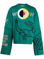 Walter Van Beirendonck sweat à appliqué Target - Vert - thumbnail