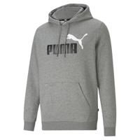 PUMA Essentials+ 2 College Big Logo Fleece Hoodie Grijs Zwart Wit