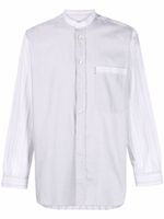 Valentino Garavani Pre-Owned chemise rayée à col officier (années 1980) - Bleu - thumbnail