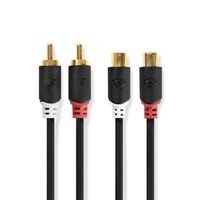 Nedis Stereo-Audiokabel | 2x RCA Male | 2x RCA Female | 2 m | 1 stuks - CABW24205AT20 CABW24205AT20 - thumbnail