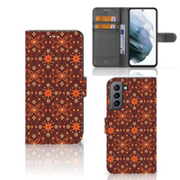 Samsung Galaxy S21 FE Telefoon Hoesje Batik Brown