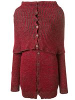 Yohji Yamamoto Pre-Owned cardigan nervuré à col cheminée - Rouge - thumbnail