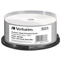 Verbatim BD-R Single Layer - Blu-Ray-schijf 25 GB, 6x brandsnelheid, bedrukbaar, 25 Pack Spindle