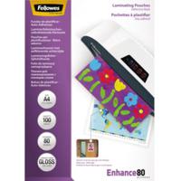 Fellowes Lamineerfolie DIN A4 80 micron glanzend 100 stuk(s)