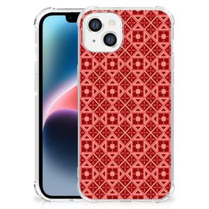 Apple iPhone 14 Plus Doorzichtige Silicone Hoesje Batik Rood