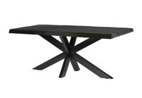 Livingfurn Eettafel Norris Spider Mangohout en staal, 200 x 100cm - Zwart