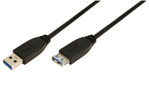 LogiLink 2m USB A - USB A 3.0 F/M USB-kabel USB 3.2 Gen 1 (3.1 Gen 1) Zwart