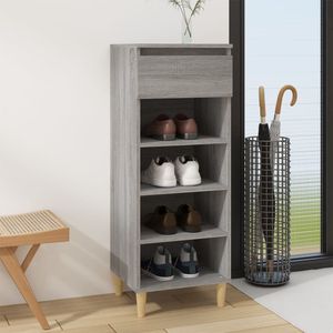 Schoenenkast 40x36x105 cm bewerkt hout grijs sonoma