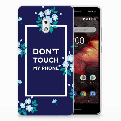 Nokia 2.1 (2018) Silicone-hoesje Flowers Blue DTMP