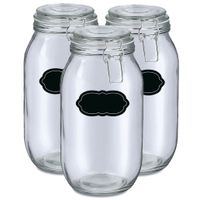 Weckpot/inmaakpot - 6x - 2L - glas - met beugelsluiting - incl. etiketten