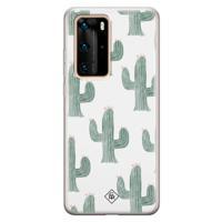 Huawei P40 Pro siliconen telefoonhoesje - Cactus print