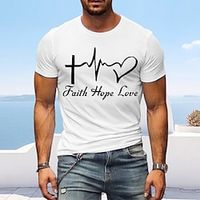 letter grafische prints geloof heren 100% katoen grafisch t-shirt basic modern eigentijds overhemd korte mouwen comfortabel t-shirt straat vakantie zomermode Lightinthebox