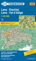 Wandelkaart 046 Lana - Etschtal - Lana - Val d'Adige | Tabacco Editric - thumbnail