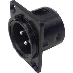 TRU COMPONENTS 1409121 XLR-connector Flensbus, contacten recht Aantal polen: 3 Zwart 1 stuk(s)