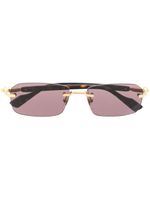 Gucci Eyewear lunettes de soleil à monture rectangulaire - Marron