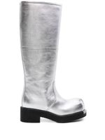 MM6 Maison Margiela bottes en cuir à effet métallisé 50 mm - Argent