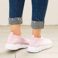 Women Breathable Elastic Cloth Sneakers Platform Slip On Sneakers