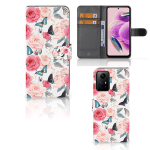 Xiaomi Redmi Note 12S Hoesje Butterfly Roses