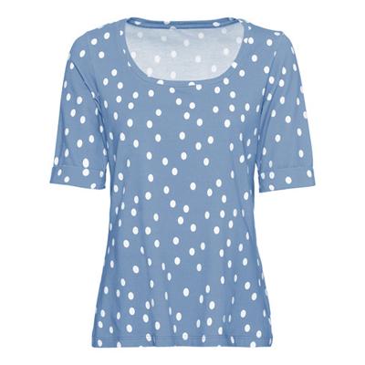 Jersey shirt met ronde hals en stippen van bio-katoen, leem-motief 52