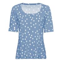 Jersey shirt met ronde hals en stippen van bio-katoen, leem-motief 52