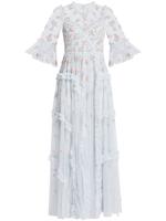 Needle & Thread robe longue Shimmer Ditsy - Bleu