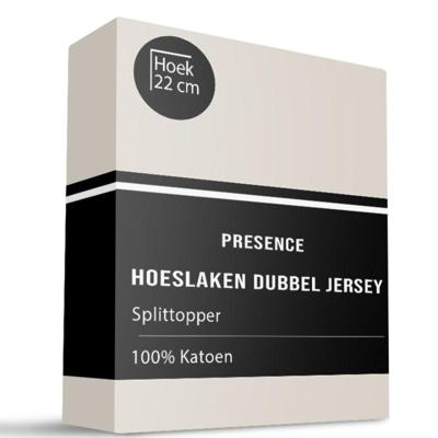 Splittopper Hoeslaken - Katoen Dubbel Jersey - Creme - 160x200cm - Creme - Presence - Dekbed-Discounter.nl Splittopper Hoeslaken - Katoen Dubbel Jersey - Creme - 160x200cm - Creme - Presence - Dekbed-Discounter.nl