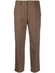 Prada pantalon à motif pied-de-poule - Marron