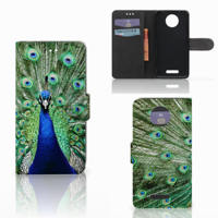 Motorola Moto C Plus Telefoonhoesje met Pasjes Pauw