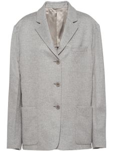 Prada blazer en cachemire à simple boutonnage - Gris