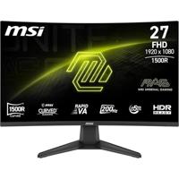 MSI MAG 276CF E20 27 inch FHD gebogen gaming-scherm, Rapid VA 1920 x 1080 1500R, 200 Hz, 0,5 ms, HDR Ready, HDMI 2.0b, DP 1.2a, randloos, kantelbaar, VESA-compatibel, zwart