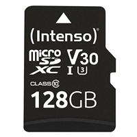 Intenso Professional microSDXC 128GB Class 10 UHS-I, U3, V30 geheugenkaart incl. SD-adapter (tot 100 MB/s), zwart