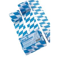 Amscan crêpe banden oktoberfest 1000 x 6 cm blauw/wit 4 stuks