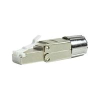 LogiLink MP0080-CAT MP0080 veldconfectioneerbare RJ45-stekker CAT 8.1-EconLine, grijs, roestvrij staal