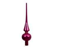 Kerstboompiek 26 cm feestelijk fuchsia glas glitter decoratief