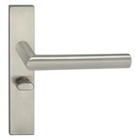 Impresso Harrow Deurbeslag Schild met WC Rozet | Rvs Deurklink | Set van 2 Deurkrukken