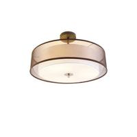 QAZQA Moderne plafondlamp bruin met wit 50 cm 3-lichts - Drum Duo - thumbnail