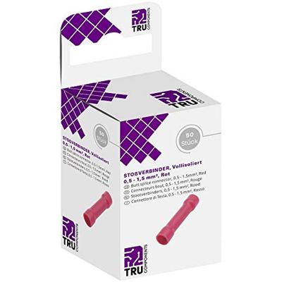 TRU COMPONENTS T1904C066 Parallel verlengkabel, 0,50 mm², 1,50 mm², volledig geïsoleerd, rood, 50 stuks