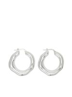 Jil Sander sculpted hoop design earrings - Argent