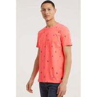 Petrol Industries T-shirt met all over print oranje