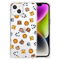 Doorzichtige Silicone Hoesje voor iPhone 14 Dieren Emojis - thumbnail