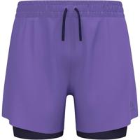 Odlo Zeroweight Heren 5-in-2-in-1 shorts, hardloopkleding, hardloopshorts, afterparty - eclipse - paars, XL